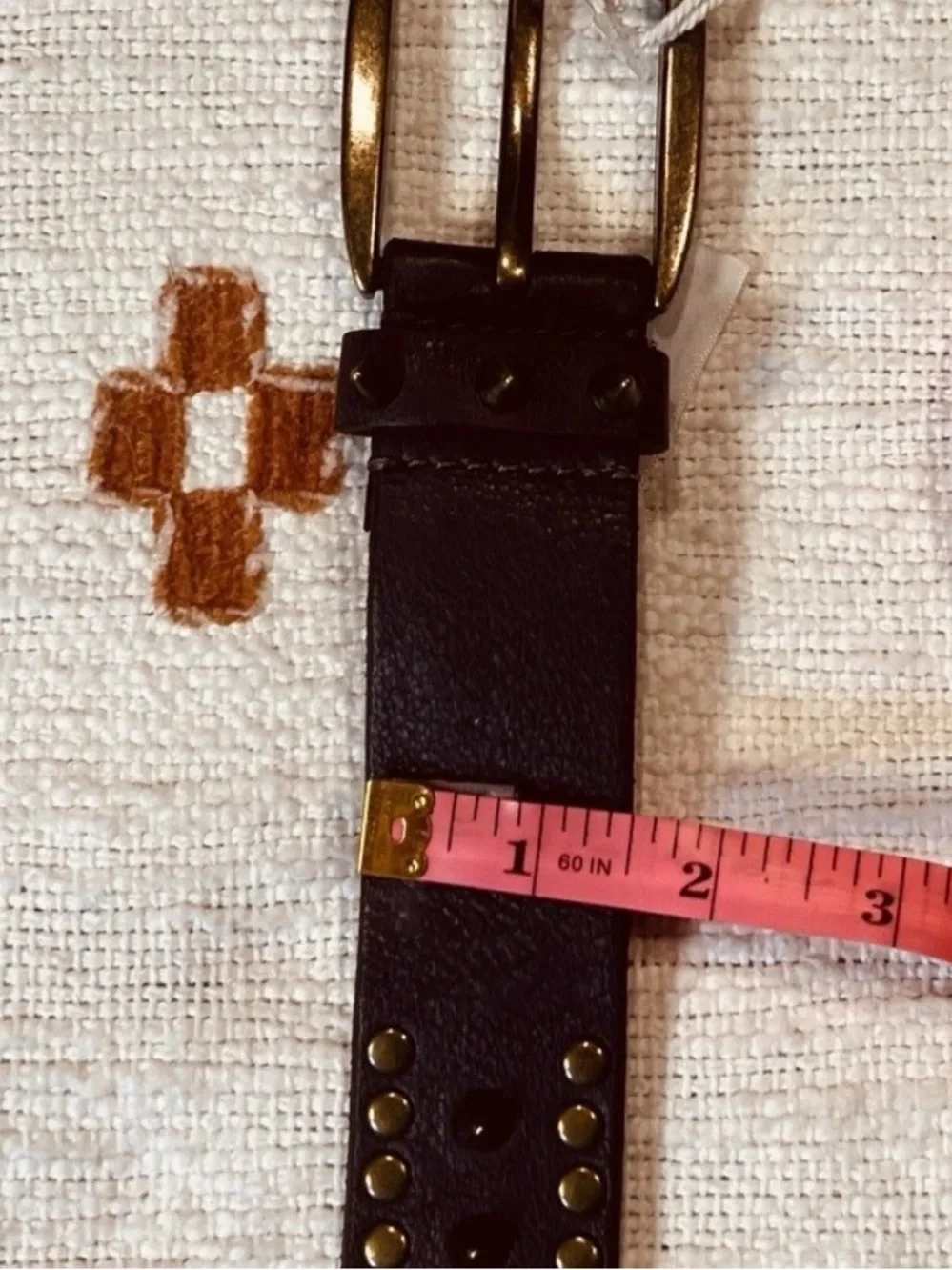 Free People Vertigo Studded Brown Belt nwt M/L